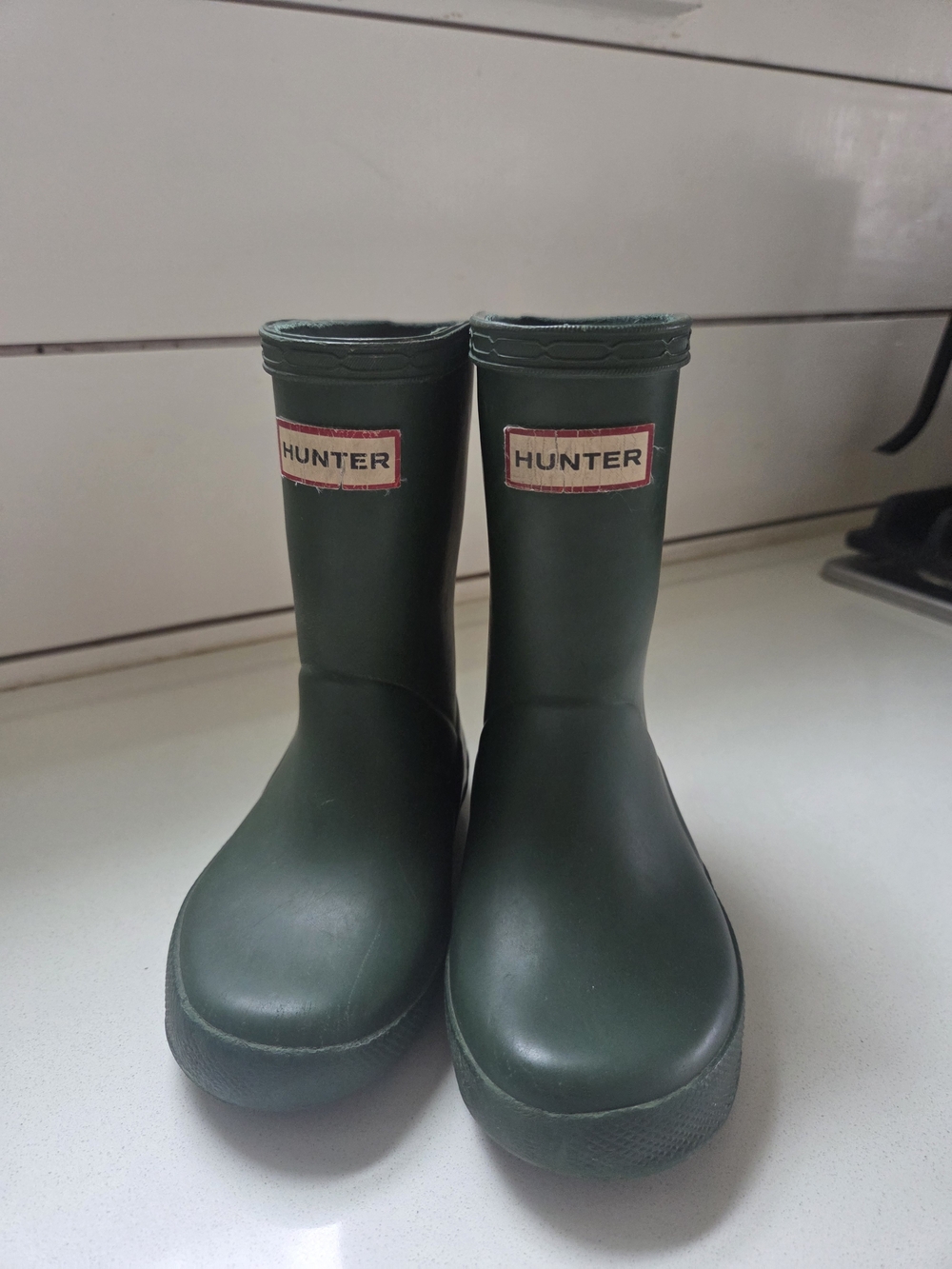 Hunter Kids Green Rubber Rain Boots